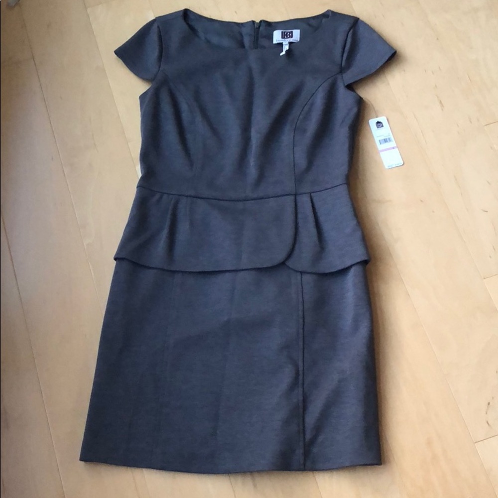 Laundry by Design Stretchy Gray Peplum Dress 6
